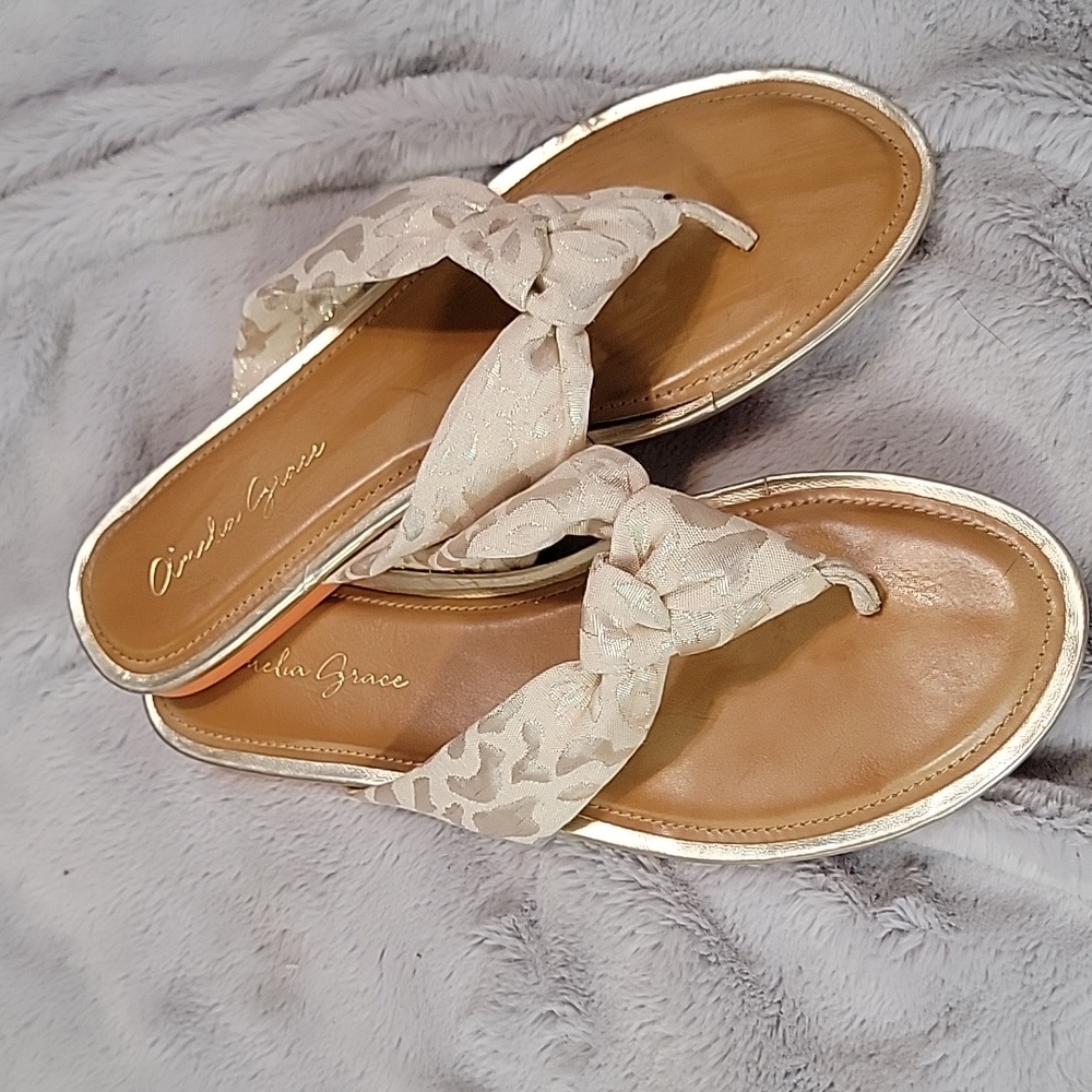 Amelia Grace Leopard Shiny Sandals